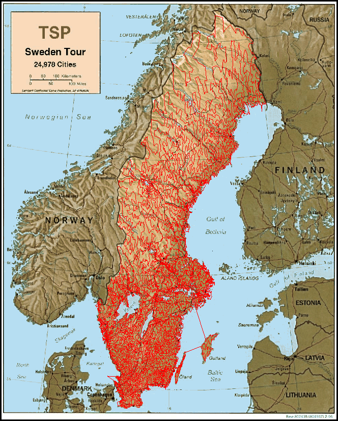 Applegate, Bixby, Chvátal, and Cook's 15,112-city tour