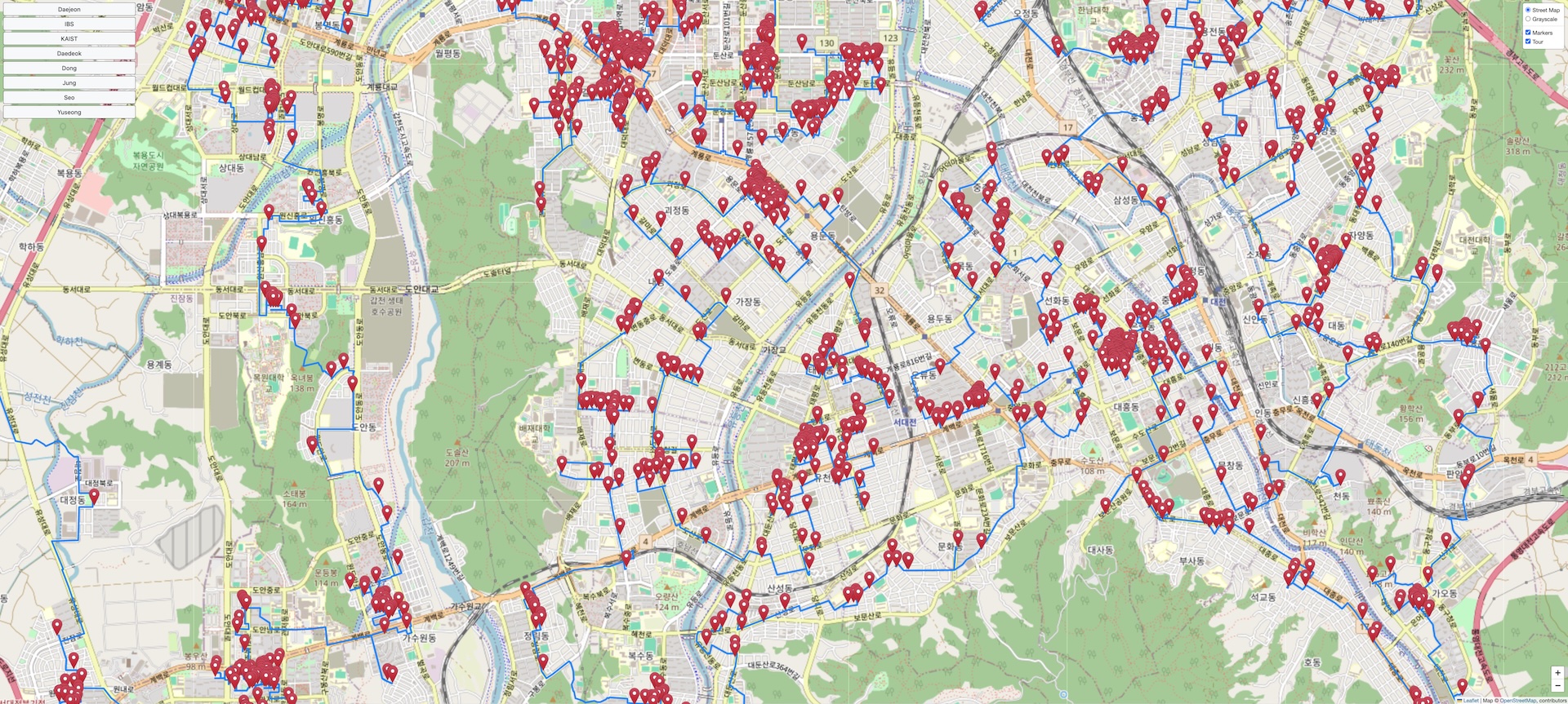Screenshot of Daejeon bar map