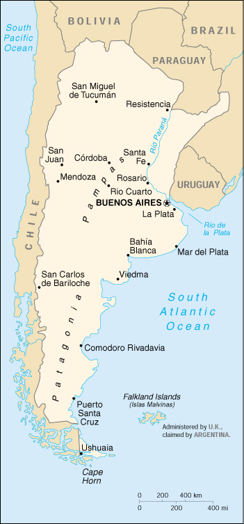 argentina world map