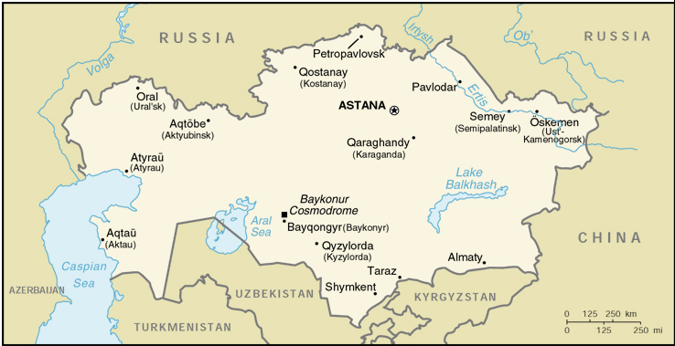 Kazakhstan CIA Map