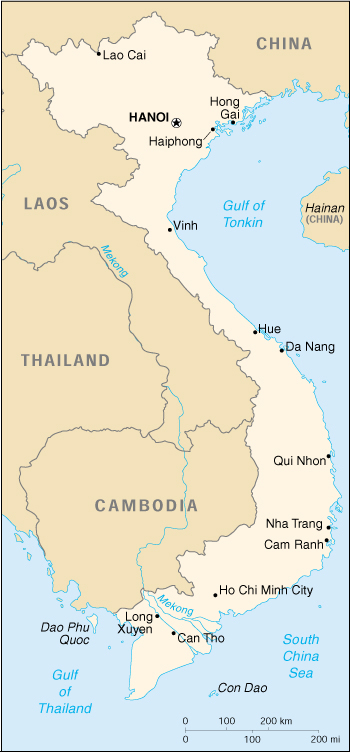 CIA World Map of Vietnam