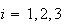 $i=1,2,3$