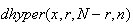 $dhyper(x,r,N-r,n)$