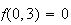 $f(0,3)=0$