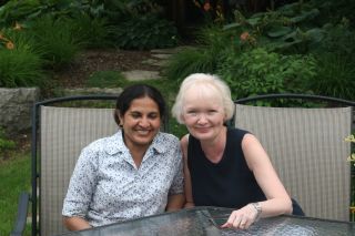 Patti and Thamayanthi with Mike taking the picture.