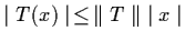 $\mid T (x) \mid \, \leq \, \parallel T \parallel \; \mid x
\mid$