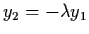 $y_{2} = - \lambda y_{1}$