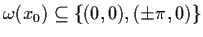 $\omega (x_{0}) \subseteq \{
(0,0), (\pm \pi , 0) \}$