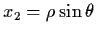 $x_{2} = \rho \sin \theta$