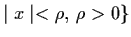 $\mid x \mid < \rho , \, \rho > 0 \}$